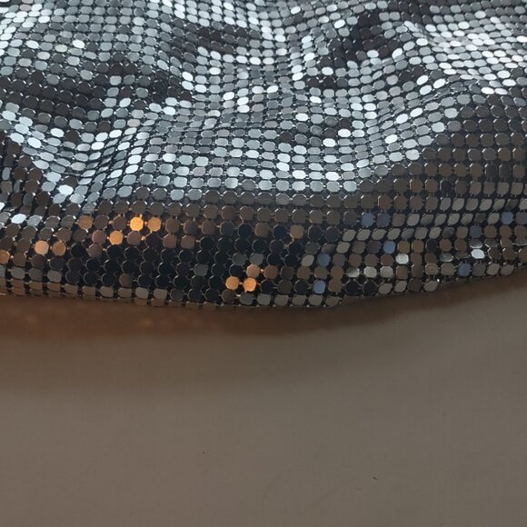 Vintage Silver Metal Mesh Handbag Evening Party Glitzy - Picture 4 of 13